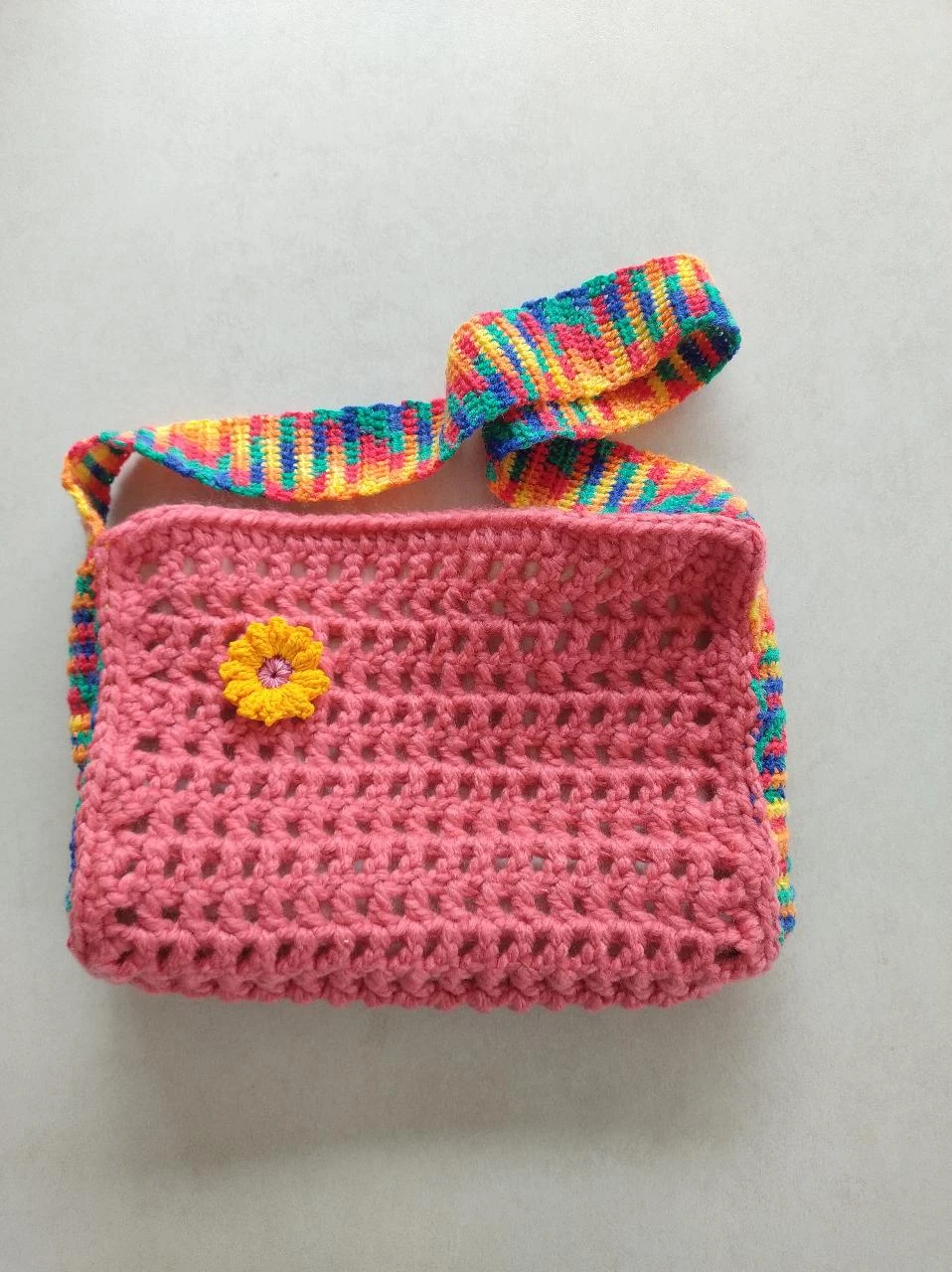 ✨Bolsa de ombro feita à mão cor rosa claro colorida espaçosa única – photo 5